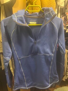 Columbia Blue Fleece Jacket with Yellow Accent